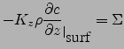 $\displaystyle \int_{\mbox{surf}}^\infty c^*
\frac{\partial}{\partial z}\left(\rho K_z\frac{\partial c}{\partial z}\right) dz$