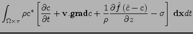 \begin{displaymath}
I=\int_{\mbox{surf}}^\infty c \left[\hat{d}c^*+\frac{\partia...
...rtial \hat{f}\hat{c}^*}{\partial z}+\hat{e}\hat{c}^*\right] dz
\end{displaymath}