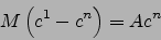 \begin{displaymath}
M\left(c^{\tnp1}-c^{n}\right)=A \left[\gamma c^{n}+\left(1-\gamma\right)c^{\tnp1}\right]
\end{displaymath}