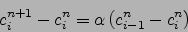 \begin{displaymath}
L_{i,i}=\frac{{{m_i}^{n}}-U_{i+1/2}}{{{m_i}^{n+1}}}\mbox{ et }
L_{i,i-1}=\frac{U_{i-1/2}}{{{m_i}^{n+1}}}
\end{displaymath}