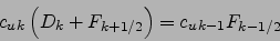 \begin{displaymath}
A_{j,j}=-F_{j-1/2}-E_j+\frac{D_j E_j}{\left(D_jF_{j+1/2}\right)}
\end{displaymath}