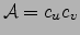 ${\cal A}=c_uc_v$