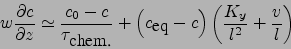 \begin{displaymath}
H=\left( \frac{d \ln c }{dz} \right)^{-1}\simeq
w\left( \fr...
...{\tau_{\mbox{chem.}}}+\frac{K_y}{l^2}+\frac{v}{l} \right)^{-1}
\end{displaymath}