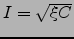 $I=\sqrt{\xi C}$