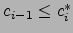 $c_{i-1}\leq c^*_i$