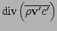 ${\mbox{div}}\left(\overline{\rho{\bf v}'c'}\right)$