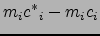 $\displaystyle m_i {{c^*}_i}- m_i c_i$