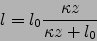 \begin{displaymath}
l=l_0\frac{\kappa z}{\kappa z+l_0}
\end{displaymath}