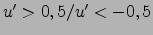 $u'>0,5/u'<-0,5$