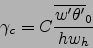 \begin{displaymath}
\gamma_c=C \frac{\overline{w'\theta'}_0}{h w_h}
\end{displaymath}