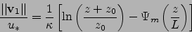 \begin{displaymath}
\frac{\vert\vert{{\bf v}}_1\vert\vert}{u_*}=\frac{1}{\kappa ...
...\frac{z+z_0}{z_0}\right)-\Psi_m\left(\frac{z}{L}\right)\right]
\end{displaymath}