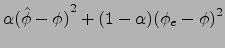 $\displaystyle \alpha {(\hat{\phi}-\phi)}^2+(1-\alpha ){(\phi_e-\phi)}^2$