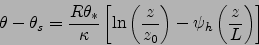 \begin{displaymath}
\theta-\theta_s=\frac{R \theta_*}{\kappa }\left[\ln\left(\frac{z}{z_0}\right)-\psi_h\left(\frac{z}{L}\right)\right]
\end{displaymath}