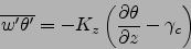 \begin{displaymath}
\overline{w'\theta'}=-K_z\left(\frac{\partial \theta}{\partial z}-\gamma_c\right)
\end{displaymath}