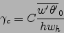 \begin{displaymath}
\gamma_c=C \frac{\overline{w'\theta'}_0}{h w_h}
\end{displaymath}