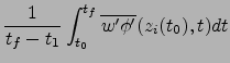$\displaystyle \frac{1}{t_f-t_1}\int_{t_0}^{t_f} \overline{w'\phi'}(z_i(t_0),t) dt$