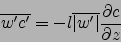 \begin{displaymath}
\overline{w'c'}=-l\overline{\vert w'\vert} \frac{\partial c}{\partial z}
\end{displaymath}