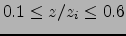 $0.1 \le z/z_i \le 0.6$