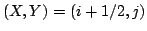 $(X,Y)=(i+1/2,j)$